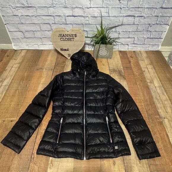 Andrew Marc black puffer jacket packable lightweight premium down - Picture 3 of 12